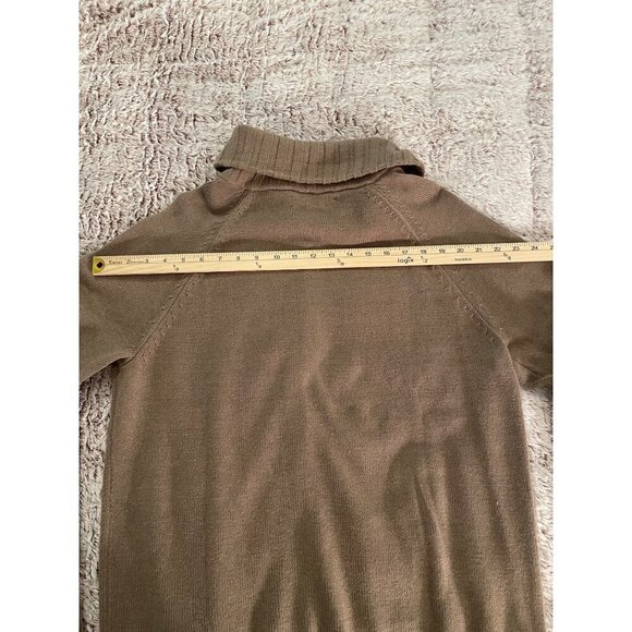 Karen Scott Womens Tan Zip-Up Cardigan Sweater Large Cotton Blend With Pockets & - Picture 13 of 16